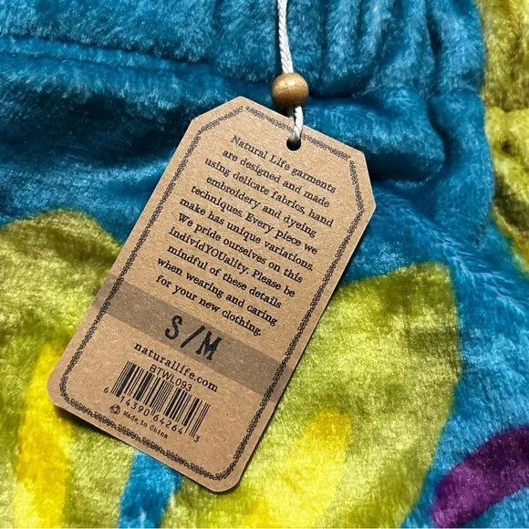 Natural Life Blue and Green Floral Towel Wrap & Hair wrap. - Picture 5 of 5